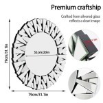 silver sunburst round wall mirror