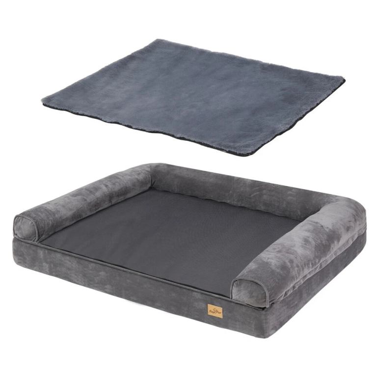 deluxe plush orthopedic dog bed xxl waterproof bolstered sofa bed for large dogs with removable washable cover