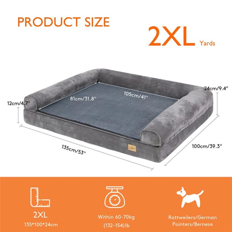 deluxe plush orthopedic dog bed xxl waterproof bolstered sofa bed for large dogs with removable washable cover