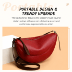 red stylish genuine leather crescent shape shoulder bag for women – compact grained cowhide adjustable crossbody handbag with spacious zipper compartment and leather puller, 28 x 18 x 9 cm red stylish genuine leather crescent shape shoulder bag for women – compact grained cowhide adjustable crossbody handbag with spacious zipper compartment and leather puller, 28 x 18 x 9 cm