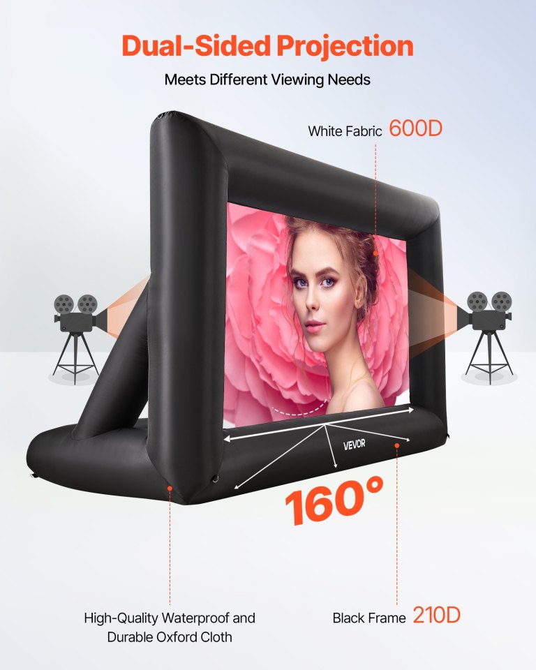 14 ft inflatable movie screen 16:9 600d movie projector with portable bag