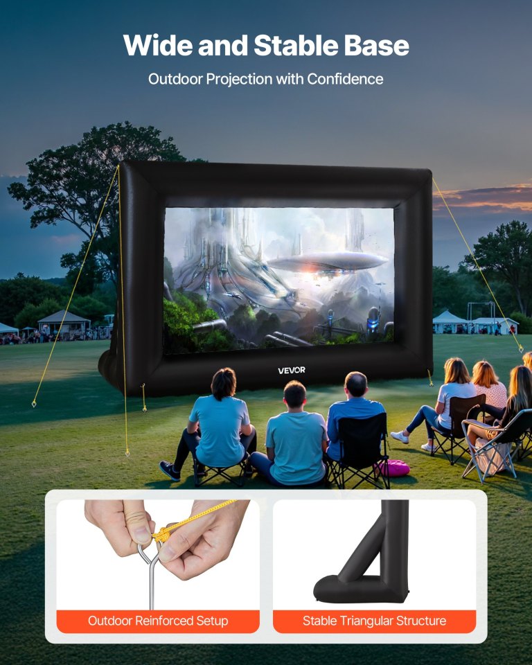 14 ft inflatable movie screen 16:9 600d movie projector with portable bag