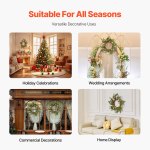 artificial decorative wreath 55.88 cm pink green with daisies year round