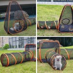 6 in1 outdoor portable pet cat playpen folding pop up mesh play tent tunnel house enclosures portable with storage bag for indoor and outdoor