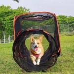 6 in1 outdoor portable pet cat playpen folding pop up mesh play tent tunnel house enclosures portable with storage bag for indoor and outdoor