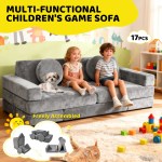 17pcs modular kids play sofa toddler couch high density foam play block with washable cover creative fort building playset for bedroom playroom living room 17pcs modular kids play sofa toddler couch high density foam play block with washable cover creative fort building playset for bedroom playroom living room