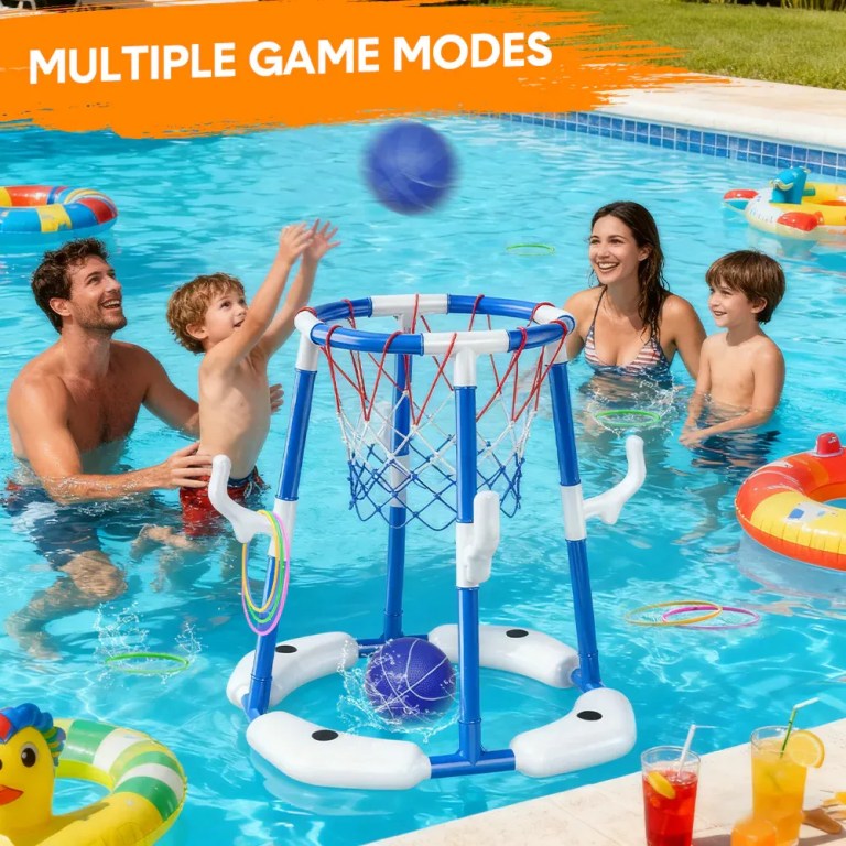 pool basketball hoop set floating swimming pool toys inflatable poolside game with 4 balls 12 circles and pump fun water sport toy for kids and adults pool basketball hoop set floating swimming pool toys inflatable poolside game with 4 balls 12 circles and pump fun water sport toy for kids and adults