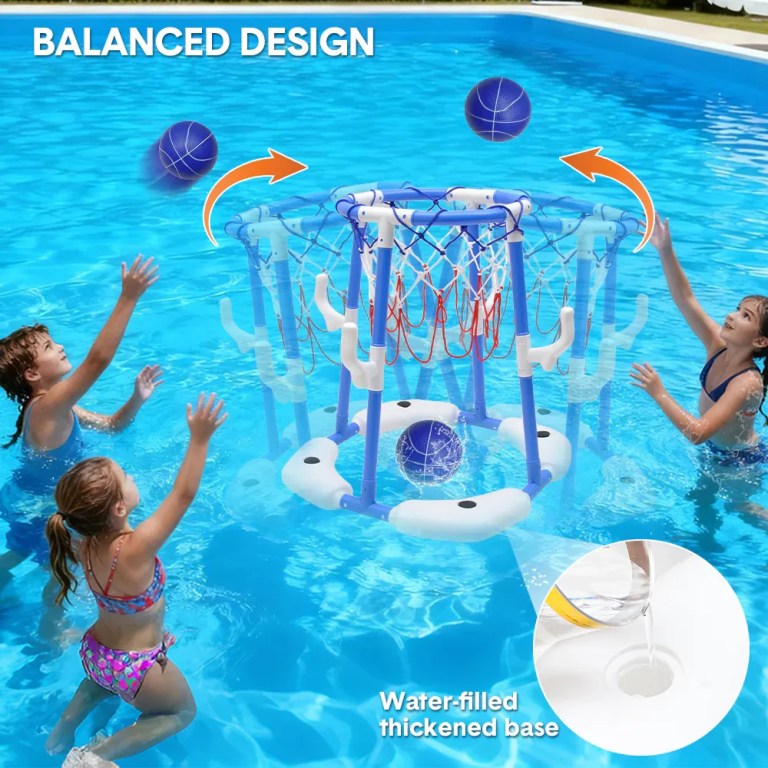 pool basketball hoop set floating swimming pool toys inflatable poolside game with 4 balls 12 circles and pump fun water sport toy for kids and adults pool basketball hoop set floating swimming pool toys inflatable poolside game with 4 balls 12 circles and pump fun water sport toy for kids and adults