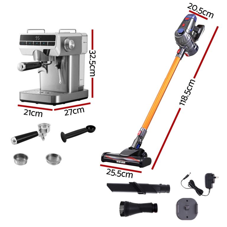 devanti k7 cordless stick vacuum cleaner plus coffee maker machine espresso devanti k7 cordless stick vacuum cleaner plus coffee maker machine espresso