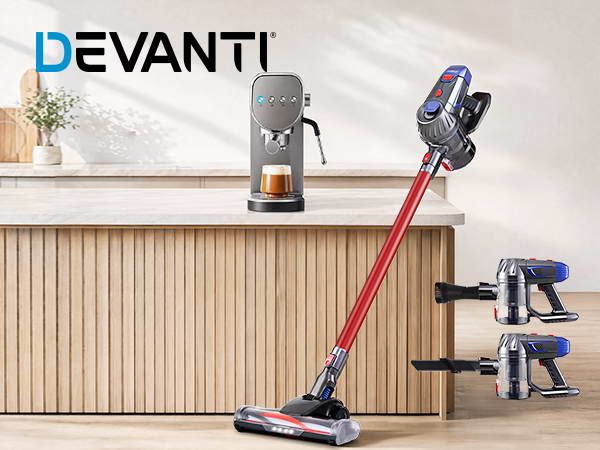 devanti k7 cordless stick vacuum cleaner plus coffee maker machine espresso