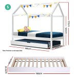 artiss bed frame wooden trundle daybed kids house frame white holy
