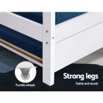 artiss bed frame wooden trundle daybed kids house frame white holy