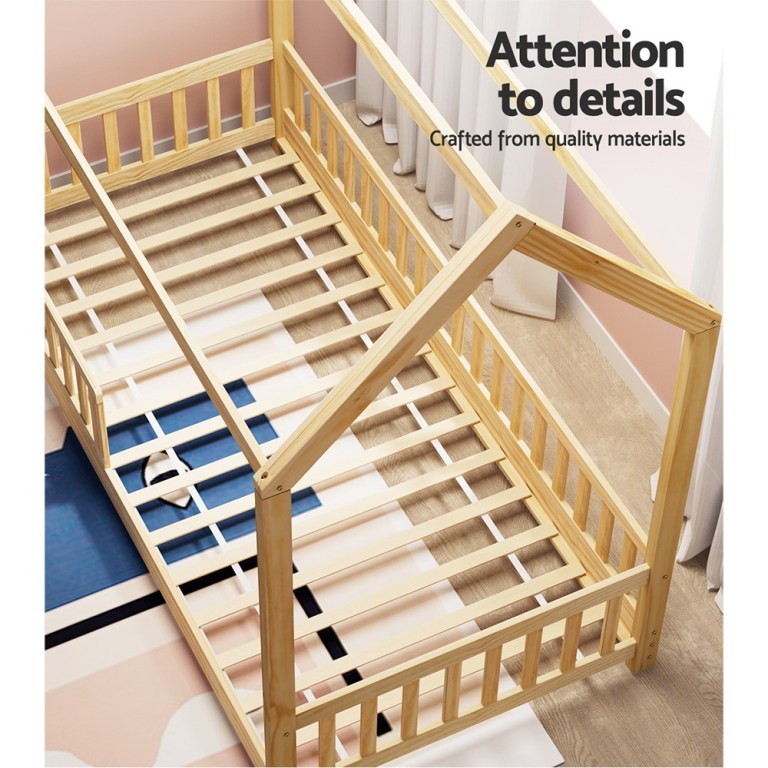 artiss bed frame wooden kids house frame oak rock artiss bed frame wooden kids house frame oak rock