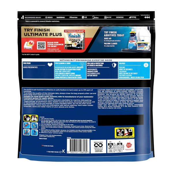 finish ultimate x 150 lemon dishwasher tablets