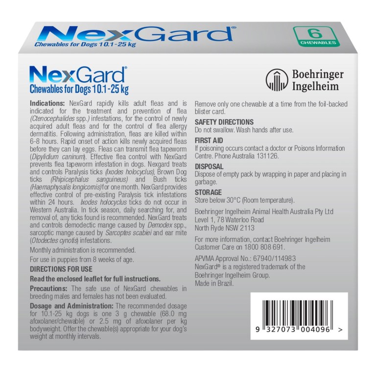 nexgard large dogs 10.1 25kg green 6pk nexgard large dogs 10.1 25kg green 6pk