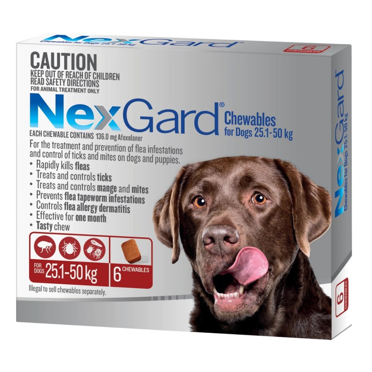 nexgard xlarge dogs 25.1 50kg red 6pk nexgard xlarge dogs 25.1 50kg red 6pk