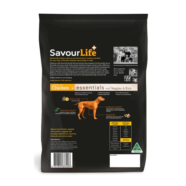 savourlife 15kg essentials adult chicken