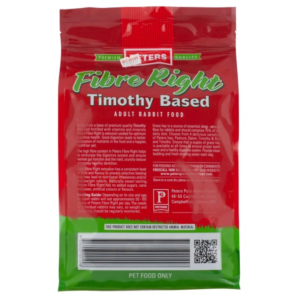 peters fibre right adult rabbit 1kg x2 peters fibre right adult rabbit 1kg x2