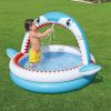 bestway 1.63m x 1.27m x 92cm sharktastic sprinkler play pool bestway 1.63m x 1.27m x 92cm sharktastic sprinkler play pool