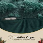 jingle jollys christmas tree pillow covers 2 packs cushion covers soft faux fur jacquard throw pillow covers 45 x 45cm green