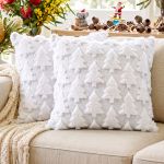 jingle jollys christmas tree pillow covers 2 packs cushion covers soft faux fur jacquard throw pillow covers 45 x 45cm white jingle jollys christmas tree pillow covers 2 packs cushion covers soft faux fur jacquard throw pillow covers 45 x 45cm white