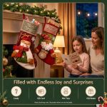 jingle jollys christmas stockings 2 pack large 3d plush santa snowman 43.5cm christmas decor for family holiday christmas party decorations