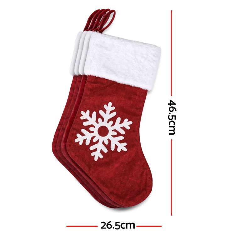 jingle jollys 4 pack large velvet christmas stockings 46.5cm red white decor perfect for gift ideal, fireplace mantels christmas trees holiday party decorations