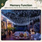 jingle jollys 32m christmas lights solar icicle string lights 960 led cool white jingle jollys 32m christmas lights solar icicle string lights 960 led cool white