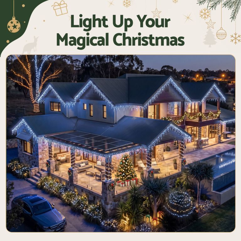 jingle jollys 32m christmas lights solar icicle string lights 960 led cool white jingle jollys 32m christmas lights solar icicle string lights 960 led cool white