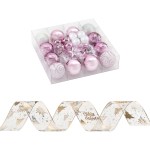 jingle jollys christmas tree decoration set ribbon baubles ornaments party 34pcs jingle jollys christmas tree decoration set ribbon baubles ornaments party 34pcs