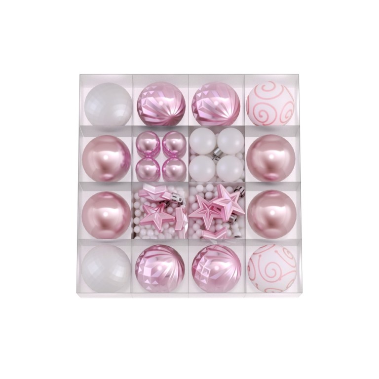 jingle jollys 33pcs christmas tree decorations set baubles ornaments party pink