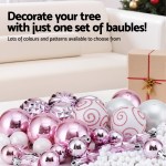 jingle jollys 33pcs christmas tree decorations set baubles ornaments party pink