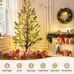 jingle jollys christmas tree 1.8m pre lit led xmas tree 8 modes party decoration