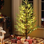 jingle jollys christmas tree 1.8m pre lit led xmas tree 8 modes party decoration