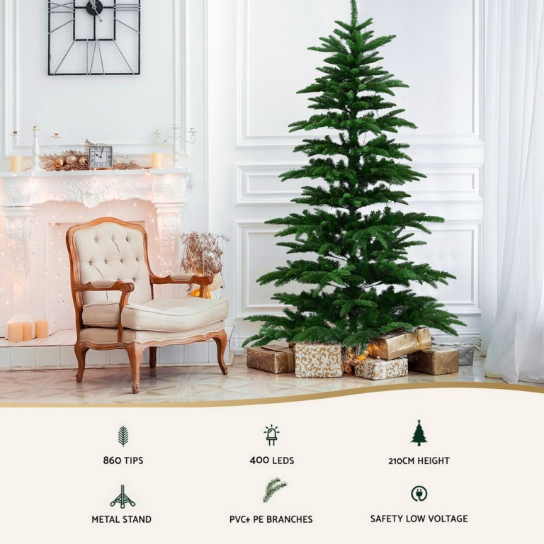 jingle jollys christmas tree 2.1m led sparse xmas tree 860 tips party decoration