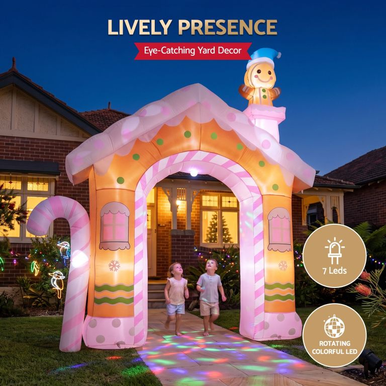 jingle jollys christmas inflatable gingerbread man candy 3.2m illuminated decorations jingle jollys christmas inflatable gingerbread man candy 3.2m illuminated decorations