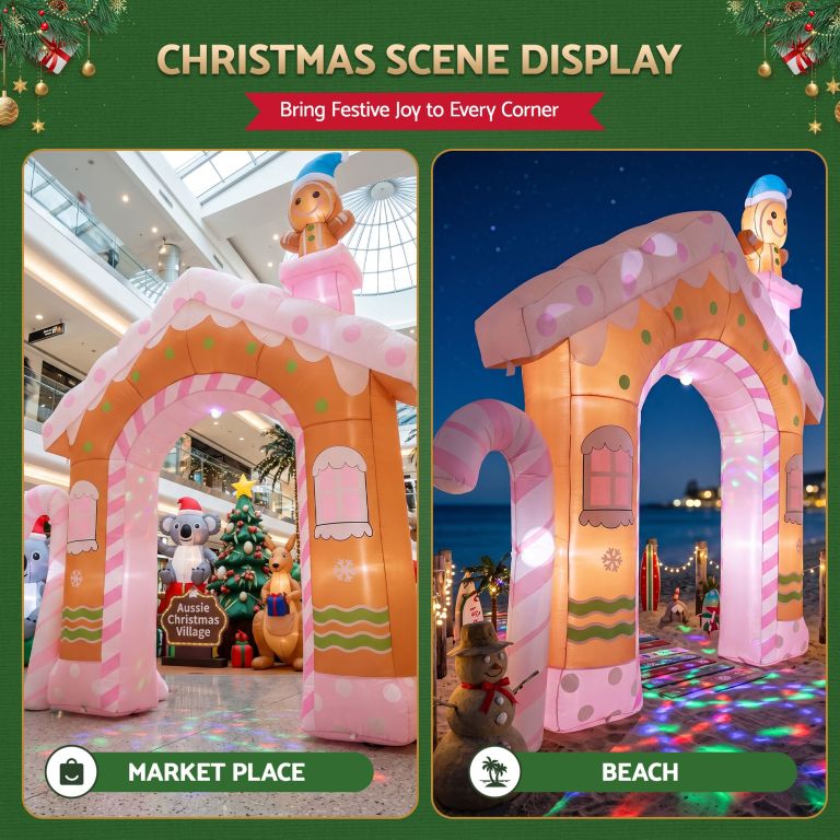 jingle jollys christmas inflatable gingerbread man candy 3.2m illuminated decorations jingle jollys christmas inflatable gingerbread man candy 3.2m illuminated decorations