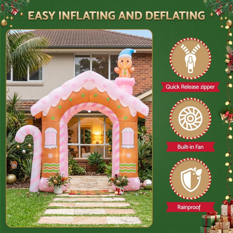 jingle jollys christmas inflatable gingerbread man candy 3.2m illuminated decorations jingle jollys christmas inflatable gingerbread man candy 3.2m illuminated decorations