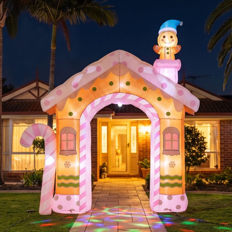 jingle jollys christmas inflatable gingerbread man candy 3.2m illuminated decorations jingle jollys christmas inflatable gingerbread man candy 3.2m illuminated decorations