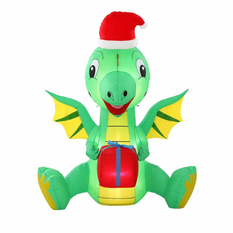 jingle jollys christmas inflatable dragon 1.8m height led outdoor decorations illuminated