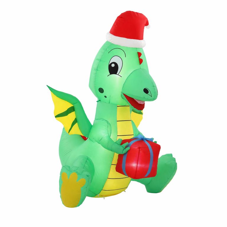 jingle jollys christmas inflatable dragon 1.8m height led outdoor decorations illuminated