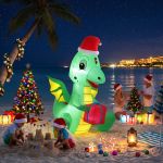 jingle jollys christmas inflatable dragon 1.8m height led outdoor decorations illuminated