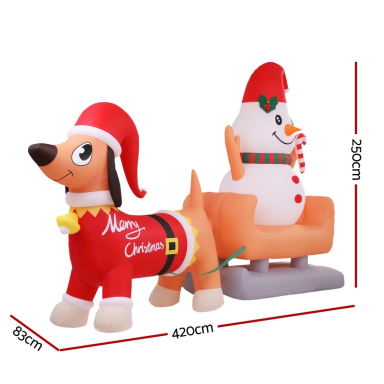 jingle jollys christmas inflatable snowman dog 4.2m tall outdoor decorations illuminated jingle jollys christmas inflatable snowman dog 4.2m tall outdoor decorations illuminated