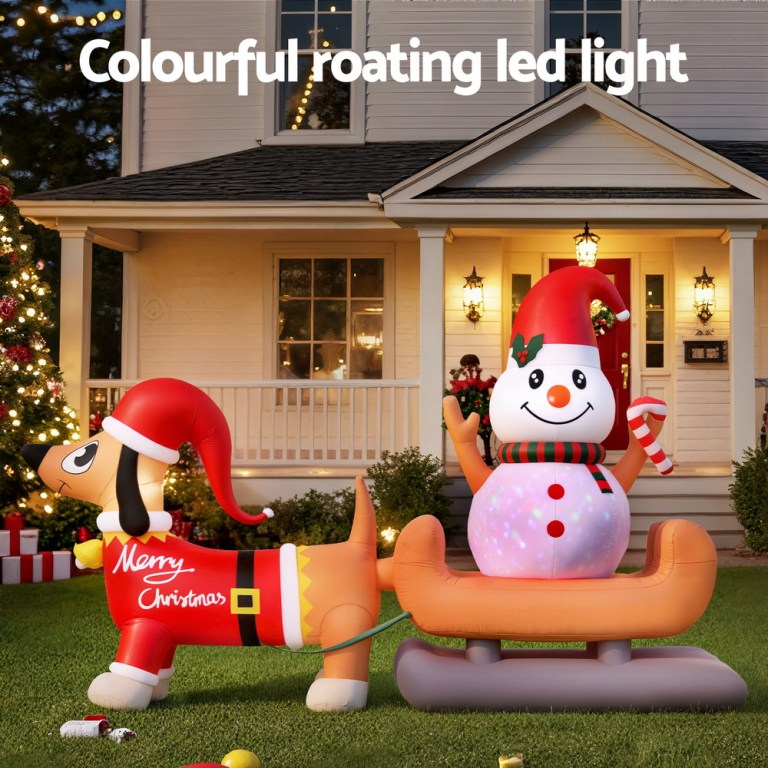 jingle jollys christmas inflatable snowman dog 4.2m tall outdoor decorations illuminated jingle jollys christmas inflatable snowman dog 4.2m tall outdoor decorations illuminated