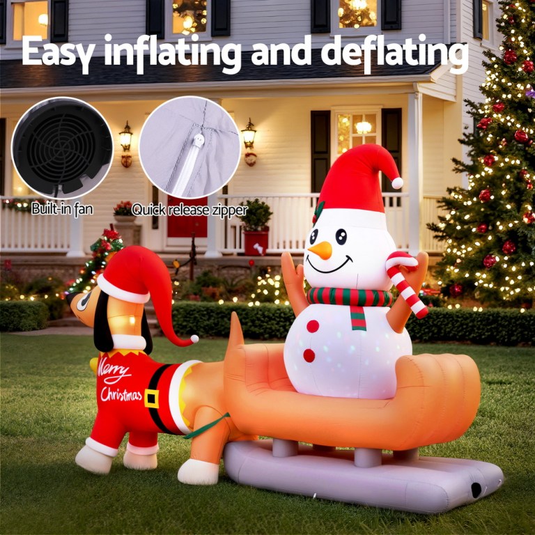 jingle jollys christmas inflatable snowman dog 4.2m tall outdoor decorations illuminated jingle jollys christmas inflatable snowman dog 4.2m tall outdoor decorations illuminated