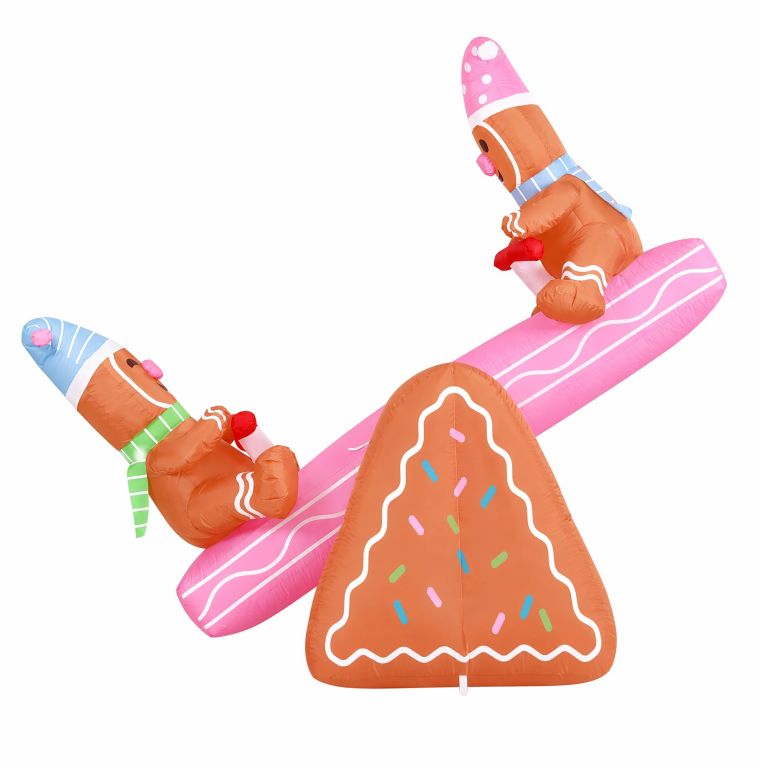 jingle jollys christmas inflatable seesaw 1.8m height led outdoor decorations illuminated