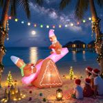 jingle jollys christmas inflatable seesaw 1.8m height led outdoor decorations illuminated