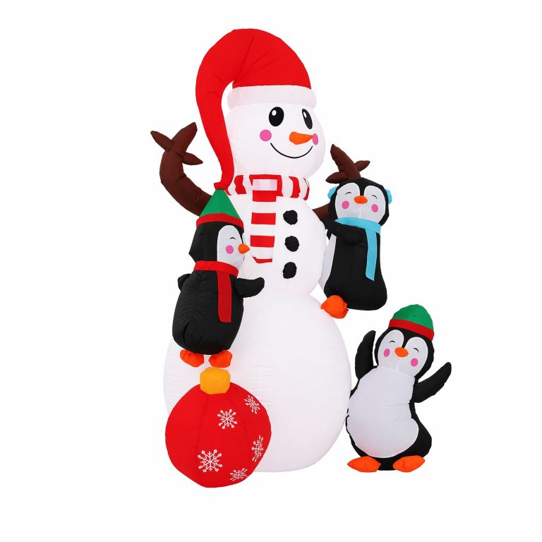 jingle jollys christmas inflatable snowman 1.8m height led outdoor decorations warm light