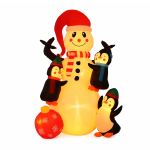 jingle jollys christmas inflatable snowman 1.8m height led outdoor decorations warm light
