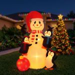 jingle jollys christmas inflatable snowman 1.8m height led outdoor decorations warm light